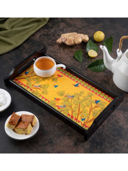 KOLOROBIA - Gond Art Wooden Tray for Serving Decor Or Storage