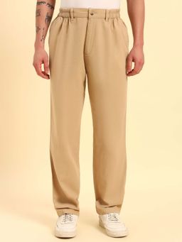 Cantabil - Men Beige Solid Track Pant