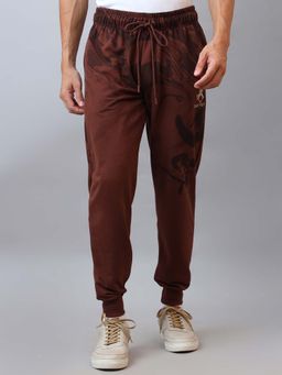 Free Authority - Official One Piece Anime Printed Brown Regular Fit Joggers