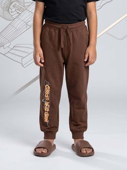 KiddoPanti - Boys Brown Cotton Track pant