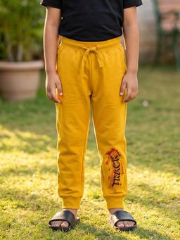 KiddoPanti - Boys Mustard Cotton Track pant