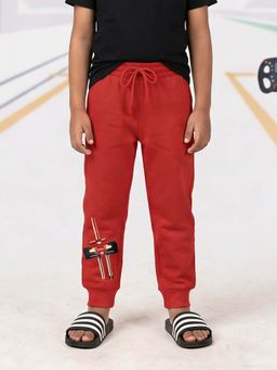 KiddoPanti - Boys Red Cotton Track pant