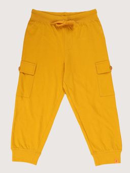 KiddoPanti - Boys Mustard Cotton Track pant