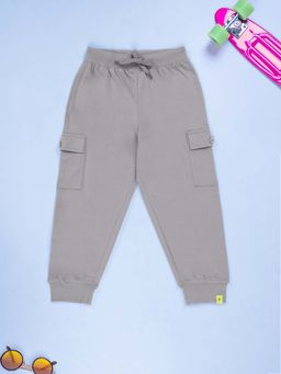 KiddoPanti - Boys Grey Cotton Track pant