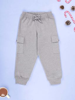 KiddoPanti - Boys Grey Fleece Track pant