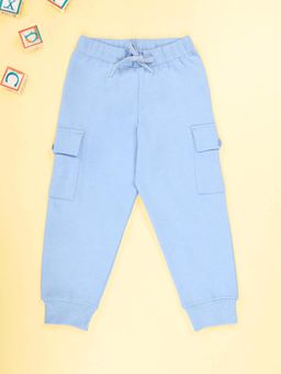 KiddoPanti - Boys Blue Fleece Track pant