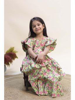 KALP - Girls Green Cotton Dress