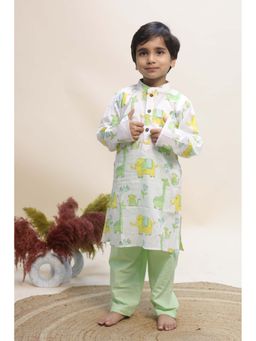 KALP - Boys Green Cotton Kurta with Pant