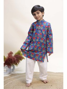 KALP - Boys Blue Cotton Kurta with Pant