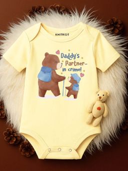 KNITROOT - Unisex Yellow Cotton Onesie