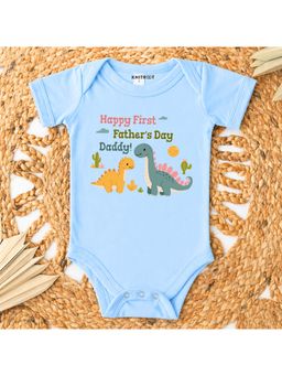 KNITROOT - Unisex Blue Cotton Onesie