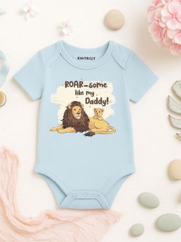 KNITROOT - Unisex Blue Cotton Onesie