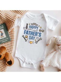 KNITROOT - Unisex White Cotton Onesie