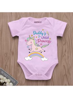 KNITROOT - Unisex Pink Cotton Onesie