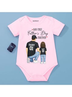 KNITROOT - Unisex Pink Cotton Onesie