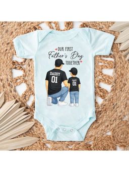KNITROOT - Unisex Blue Cotton Onesie