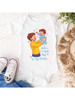 KNITROOT - Unisex White Cotton Onesie