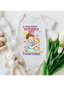 KNITROOT - Unisex White Cotton Onesie