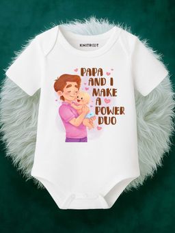 KNITROOT - Unisex White Cotton Onesie