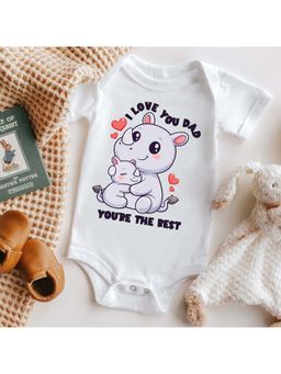 KNITROOT - Unisex White Cotton Onesie