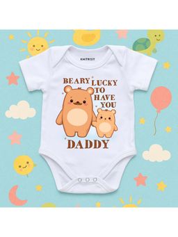 KNITROOT - Unisex White Cotton Onesie