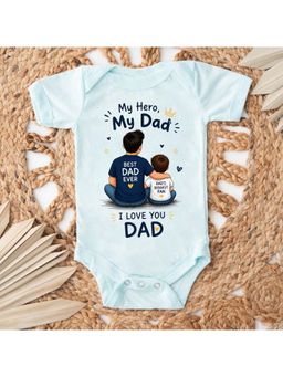 KNITROOT - Unisex Blue Cotton Onesie