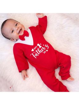 KNITROOT - Unisex Red Cotton Bodysuit