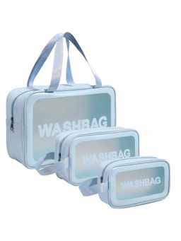 Firstseen - Set of 3 Travel Wash Bags Large Capacity Transparent Makeup & Cosmetic Organizer