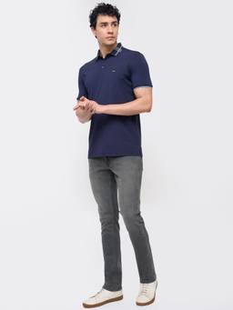 ColorPlus - Men Slim Fit Solid Medium Grey Jeanss