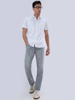 Park Avenue - Men Solid Slim Fit Medium Grey Jeans