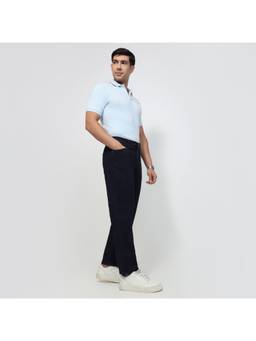 Park Avenue - Men Regular Fit Solid Fancy Blue Jeans