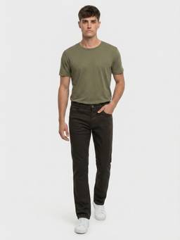 Park Avenue - Men'S Slim Fit Solid Dark Grey Jeans