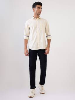 Raymond - Men Dark Blue Cotton Blend Slim Jeans