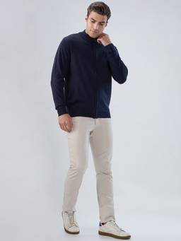 Raymond - Men's Contemporary Fit Solid Blue Sweater