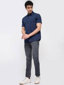 Parx - Men'S Cotton Blend Tapered Fit Solid Black Jeanss