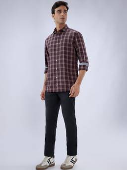 Parx - Men'S Woven Design Tapered Fit Black Jeans