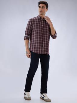 Parx - Men Cotton Blend Tapered Fit Solid Black Jeanss