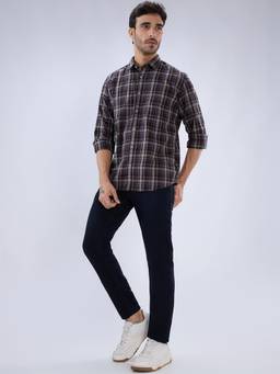 Parx - Men Tapered Fit Solid Fancy Blue Jeans