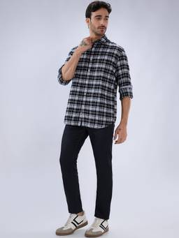 Parx - Men Solid Tapered Fit Fancy Blue Jeans