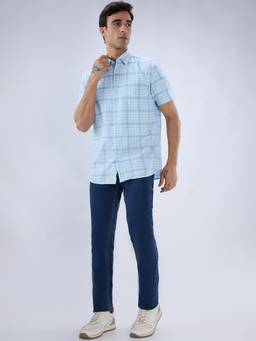 Parx - Men'S Woven Design Tapered Fit Dark Blue Jeans