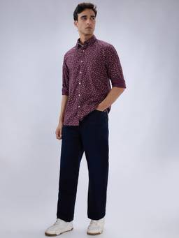 Parx - Men Losse Fit Solid Dark Blue Jeans
