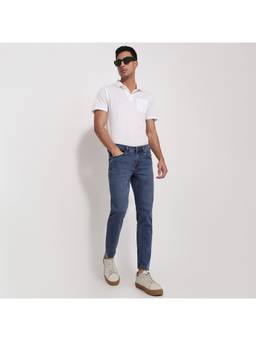 Parx - Men Skinny Fit Solid Dark Blue Jeans