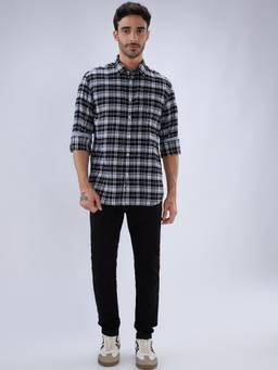 Parx - Men'S Skinny Fit Solid Black Jeans