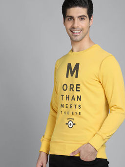 Free Authority - Official Minions Graphic Printed Yellow Sweatshirt