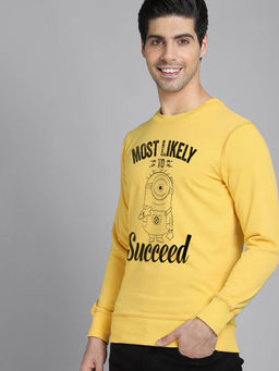 Free Authority - Official Minions Graphic Printed Yellow Sweatshirt