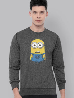 Free Authority - Official Minions Graphic Printed Black Sweatshirt