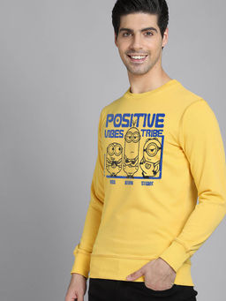 Free Authority - Official Minions Graphic Printed Yellow Sweatshirt