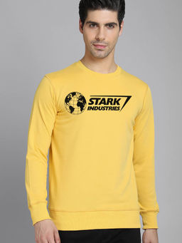 Free Authority - Official Marvel Comics Iron Man Graphic Printed Yellow Sweatshirt