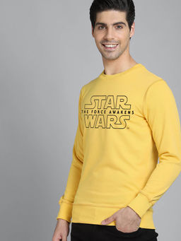 Free Authority - Official Star Wars Graphic Printed Yellow Sweatshirt