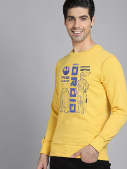 Free Authority - Official Star Wars Graphic Printed Yellow Sweatshirt
